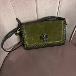 Tory Burch Green and Brown Crossbody Bag